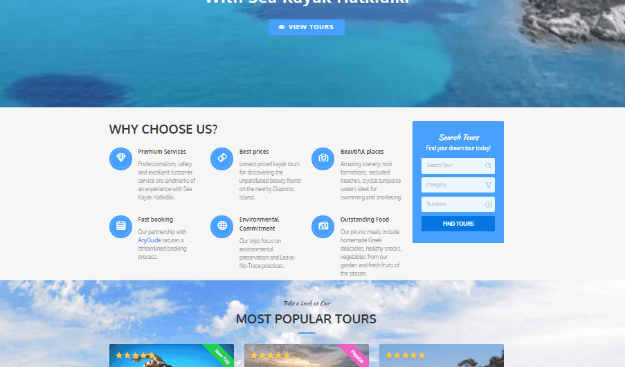 Sea Kayak Halkidiki Website 2016