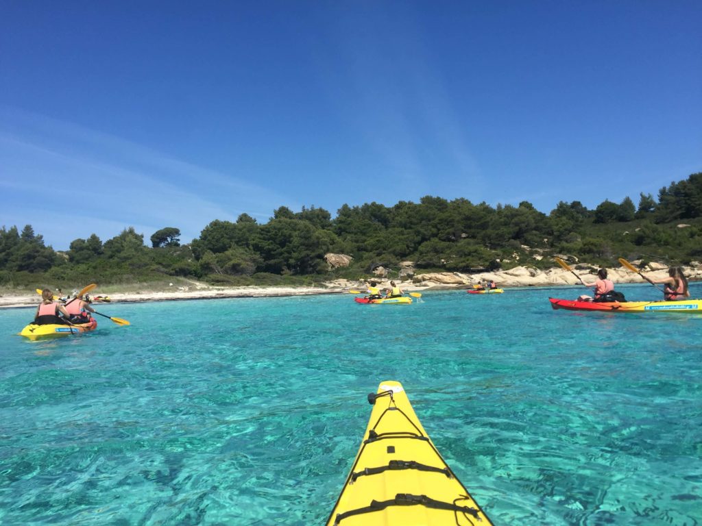 sea kayaking lifestyle in Halkidiki